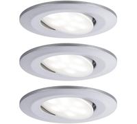 Paulmann Spot LED encastrable Calla pour salle de bains jeu de 3 19,5W IP65 chrome mat