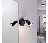 Paulmann Applique Carolina – GU10 230 V, 10 W max, IP44, dimmable – Anthracite/Chrome