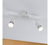 Paulmann Plafonnier Carolina 66764 – 2 flammes, 2x10 watts, Blanc dépoli, Métal, GU10