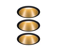 Paulmann Spot encastrable Cole 93404 – 3x6W gradable 2700K Noir/Doré mat, Lot de 3
