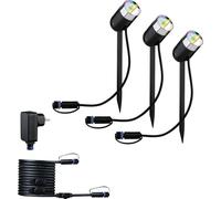 Paulmann 94284 Luminaire d'extérieur LED Plug & Shine ZigBee Spot Pike Kit de démarrage RGBW incl. 3x4,5 watts gradable IP44 Anthracite Éclairage de jardin plastique Blanc chaud 3000 K