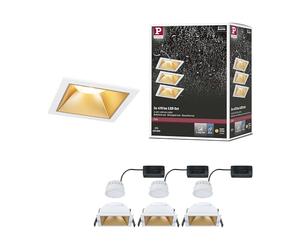 Paulmann EBL, kit de 3 Cole Coin 3StepDim fixe 2700K | Spots encastrés carrés, IP44, dimmables à l'aide d'un interrupteur, lumière blanche chaude, LED Coins remplaçables