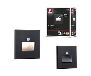 Paulmann Edge encastrés spécial mur carré LED 1x1,2W 230V Détecteur de proximité Noir 93135