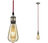Paulmann Eldar 50386 Plafonnier LED E27 rouge, nickel (brossé)