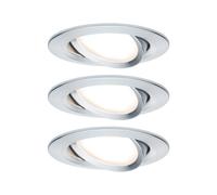 Paulmann Lampes Encastrées Set Nova Coin Rond Pivotant LED 3x6, 5W 2700K 230V