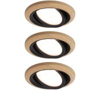 Paulmann Lanati spot encastré 3x6 W noir-bois 92237