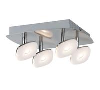 Paulmann LED Plafonnier Squarelense Nickel 4X 3,2W 1284LM Blanc Chaud Orientable