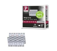 Paulmann MaxLED 500 Ruban LED 2,5 m 4 000 K 9 W Argent | Ruban LED, blanc neutre 4000 K, dimmable, autocollante, découpable à la longueur souhaitée