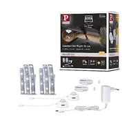 Paulmann MaxLED 78894 Bande LED 250 Night Comfort Kit de base 1 m 2 x 300 lm 60 LED/m avec 2 bandes lumineuses de 4 W en plastique argenté 2700 K