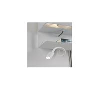 Paulmann 78913 Applique LED Merani avec étagère incl. 1x2,5 watts Lampe de lecture murale Gris, Blanc Liseuse Métal, Tissu Lampe murale 3000 K E27