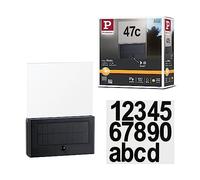Paulmann Neda 94577 Numéro de maison solaire à LED, avec détecteur de mouvement, IP44, rectangulaire, 1 x 1 W, blanc chaud, anthracite, sans fil, 3000 K