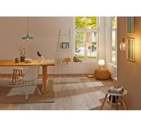 Lampe à poser Juna E14 max. 20W Vert satiné, Cuivre, Bois Métal#Bois Vert satiné#Cuivre#Bois G