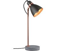 Neordic Lampe à poser Orm E27 max. 20W Gris#Cuivre Dépoli Métal#Béton Gris#Cuivre Dépoli G