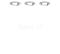Paulmann Nova Plafonnier encastré LED inclinable fer brossé, Lot de 3, gradable par étapes , fin de série Ce luminaire comporte des modules à LED prémontés de classes énergétiques A A++, A+, A