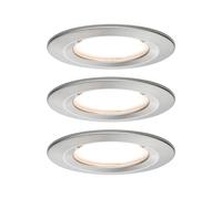 Paulmann Nova Spot encastrable pour salle de bains jeu de 3 LED LED 18 W IP44 fer (brossé)