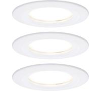 Paulmann Nova Spot encastrable pour salle de bains jeu de 3 LED LED 18 W IP44 blanc mat