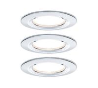 Spot encastré LED 3-Step-Dim Nova Coin Kit de base fixe IP44 rond 78mm Coin 3x6W 3x470lm 230V gradable 2700K Chrome Chrome
