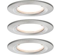 Paulmann Nova Spot encastrable pour salle de bains jeu de 3 LED LED 18 W IP44 fer (brossé)