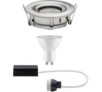 Paulmann 92899 Kit encastrés Premium Nova, IP65, orientable, LED 1x7W, 230 V, GU10, 51 mm Acier brossé/Alu zinc