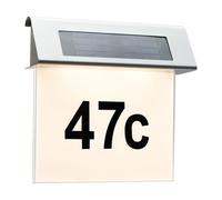 Paulmann Numéro Maison Lumineux Solaire Led, Ip44 acier inoxydable, blanc