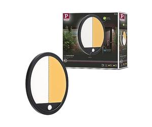 Paulmann Panneaux extérieurs LED Lamina Backlight Détecteur de mouvement crépusculaire (IR) respectueux des insectes IP44 rond 280 mm Tunable Warm 14W 1150lm 230V noir matière plastique 94708