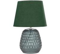 Pauleen Lampe à poser 48157 Crystal Velours – Abat-jour tissu velours, verre vert, E14 40W 230V