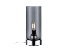 Paulmann Pinja Lampe de table Touch max.1x20W E14, Métal Verre, Chrom/Rauchglas, Tischleuchte 230volts