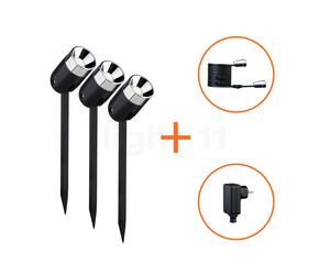 Paulmann Plug & Shine Pike Projecteur pique au sol LED anthracite - lot de 3 Ce luminaire comporte des modules à LED prémontés de classes énergétiques A A