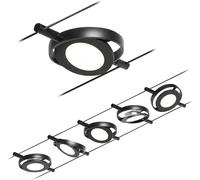 Paulmann RoundMac 94418 Système complet déclairage sur câble LED intégrée LED noir (mat), chrome