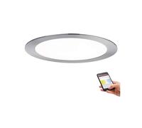 Paulmann Smarthome LED Panneau Intégré Rond Fer Brossé IP44 13,5W Tdc Warm Froid