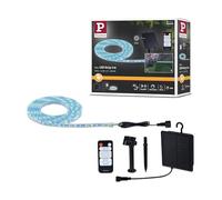 Strip LED Solaire télécommande incluse 5m revêtue IP44 3,2W 30lm/m 60 LEDs/m RGB Noir G