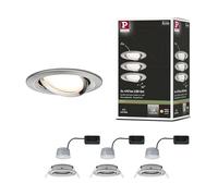 Paulmann 93483 Nova Spot encastrable jeu de 3 LED LED 6 W fer (brossé)