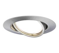 Paulmann Spot encastré LED 93412 – Base ronde orientable, acier brossé, 5W inclus, 3000K, GU10