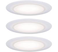 Paulmann - Suon / 99940 - Spot LED encastrable rond - Avec 3 x 6,5 W - IP44 - Dimmable - En satin - Blanc - Spot encastrable - 2700 K [Classe énergétique A++] Blanc G