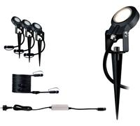 Paulmann 93696 Outdoor Plug&Shine Kit de base Spot Sting extérieur, IP67, 3000K, 3x6W, 24V, dimmable Anthracite 27,4 x 7,1 x 27,4 cm