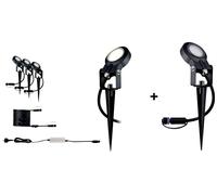 Paulmann Système d'éclairage Plug&Shine kit de démarrage pour projecteur de jardin à LED jeu de 4 LED 24 W blanc chaud anthracite
