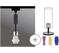 Paulmann Urail Luminaire sur rail haute tension monophasé E27 20 W LED noir (mat), chrome