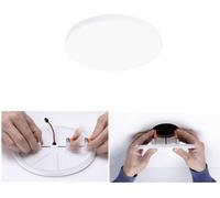Paulmann 79933 panneau LED panneau encastré Veluna VariFit Edge 120 mm rond blanc lumière du jour Blanc synthétique système d'éclairage 4000 K
