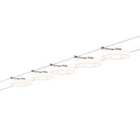 Paulmann 94109 Système de câbles DiscLED I 5x4W, Chrome/satiné, 230/12V CC, 36VA, Métal, Différents matériaux, Integriert, 4 W