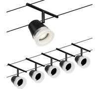Paulmann WireDC Set Cone Système de base pour éclairage sur câble GU5.3 noir (mat), chrome