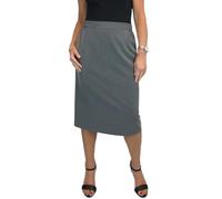 Paulo Due Jupe Crayon Doublée pour Femme avec Taille Partiellement Élastiquée sous Le Genou, Jupe De Bureau Gris Chiné 38-52 (44)