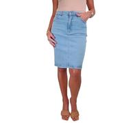 Paulo Due Jupe en Jean Extensible pour Femme, Jupe Crayon Longueur Genou Bleu Pâle 38-50 (44)