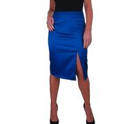 Paulo Due Jupe Mi-Longue Fendue sur Le Côté pour Femme Bleu Royal 36-46 (40)