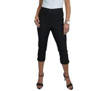 Paulo Due Pantacourt 3/4 pour Femme Pantalon Capri Bengaline Stretch Noir 36-48 (48)