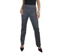 Paulo Due Pantalon À Enfiler pour Femme avec Taille Haute Élastiquée Et Jambe Droite pour Le Travail De Bureau en Soirée Gris Chiné 36-50 (44)