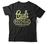 Pauls Boutique T-Shirt Unisex Beastie, New York, 80's, Retro, Vintage, Hip Hop Cotton Short Sleeve Shirt T-Shirt Black L
