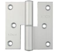 Paumelle 100 x 85 mm bouts carrés droite aluminium argenté ARGENTA 4100106