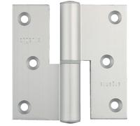 Paumelle 100 x 85 mm bouts carrés gauche aluminium argenté ARGENTA 4100105