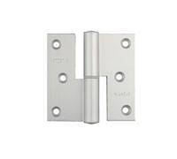 Paumelle 80x80mm bouts carrés gauche aluminium argenté - - 8080101