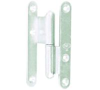 Paumelle à bois coudée 140x60x70mm 90/100 degré zingué blanc bout rond droite - - J532940